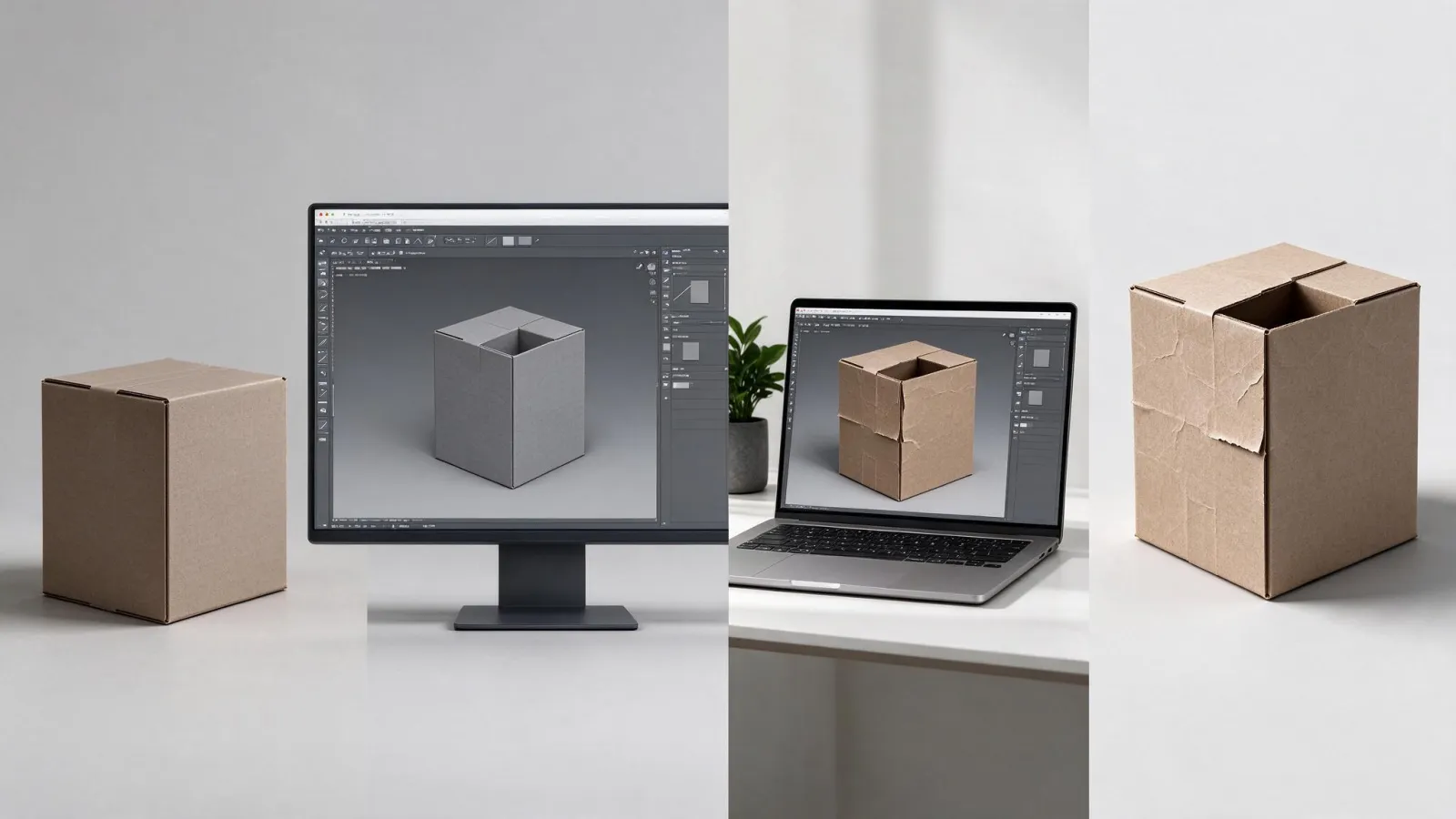 Ảnh minh hoạ Dựng hình 3D (3D modeling): quy trình một vật thể từ khối hộp, dựng hình, có texture, đến render cuối