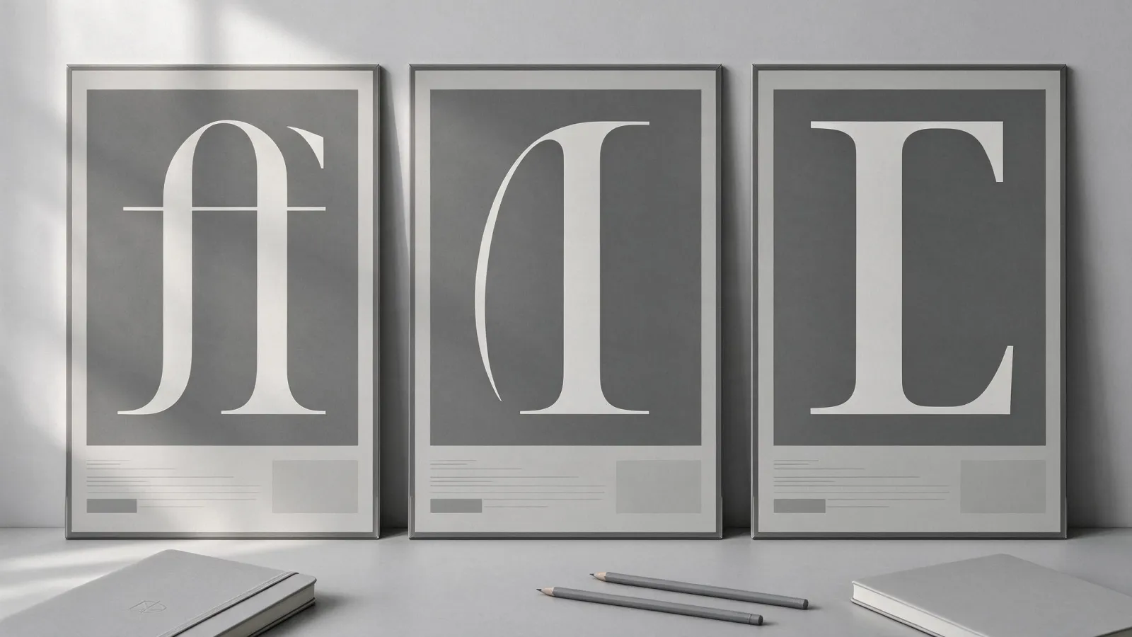 Ảnh minh hoạ Chân chữ có gờ nối (bracketed serif): phóng to chân chữ của ba font: một font old-style có gờ nối cong, một font Didone không gờ và một slab serif chân vuông, có khoanh vùng gờ nối
