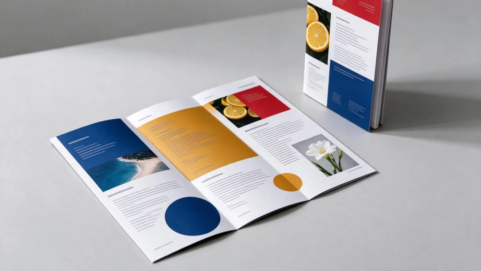 Ảnh minh hoạ Brochure: brochure gấp 3 mở ra và khi đã gấp