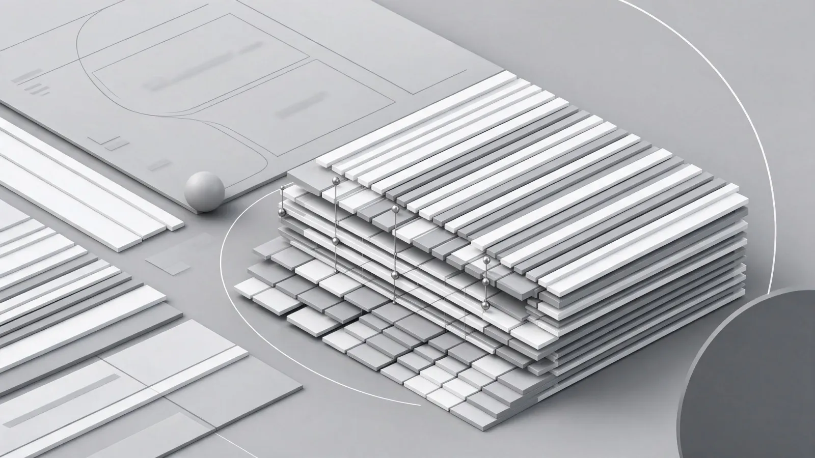 Ảnh minh hoạ Cinema 4D: một khung hình motion graphics 3D trừu tượng kiểu MoGraph với các khối được nhân bản theo lưới