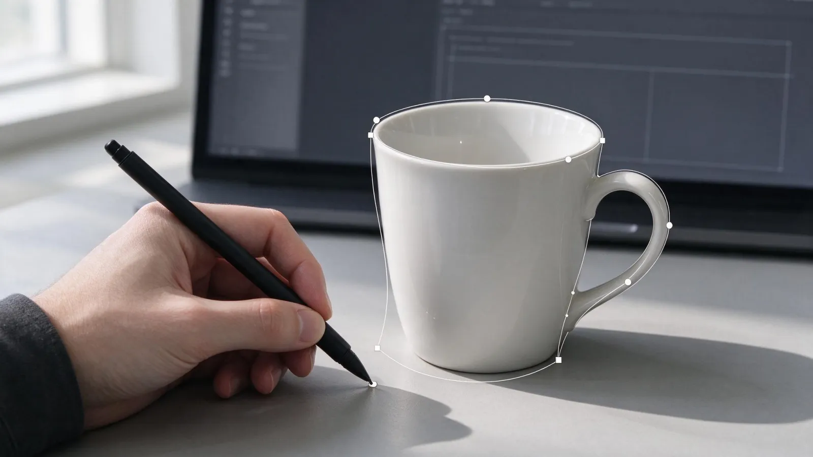Ảnh minh hoạ Curvature Pen Tool (bút cong): minh hoạ trực quan cho Curvature Pen Tool (bút cong)