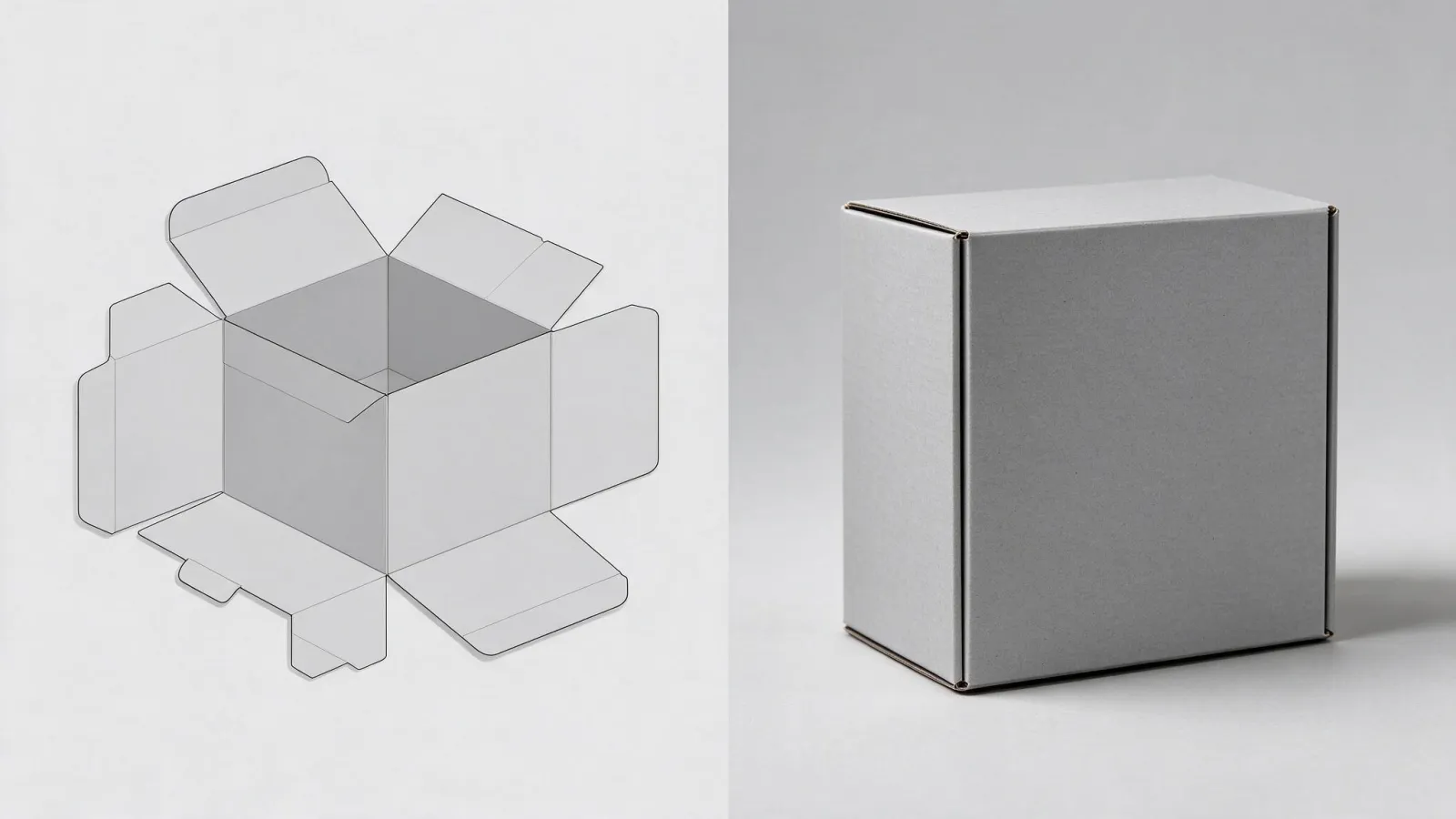 Ảnh minh hoạ Dieline: dieline một hộp sản phẩm, đường gấp, vùng dán keo