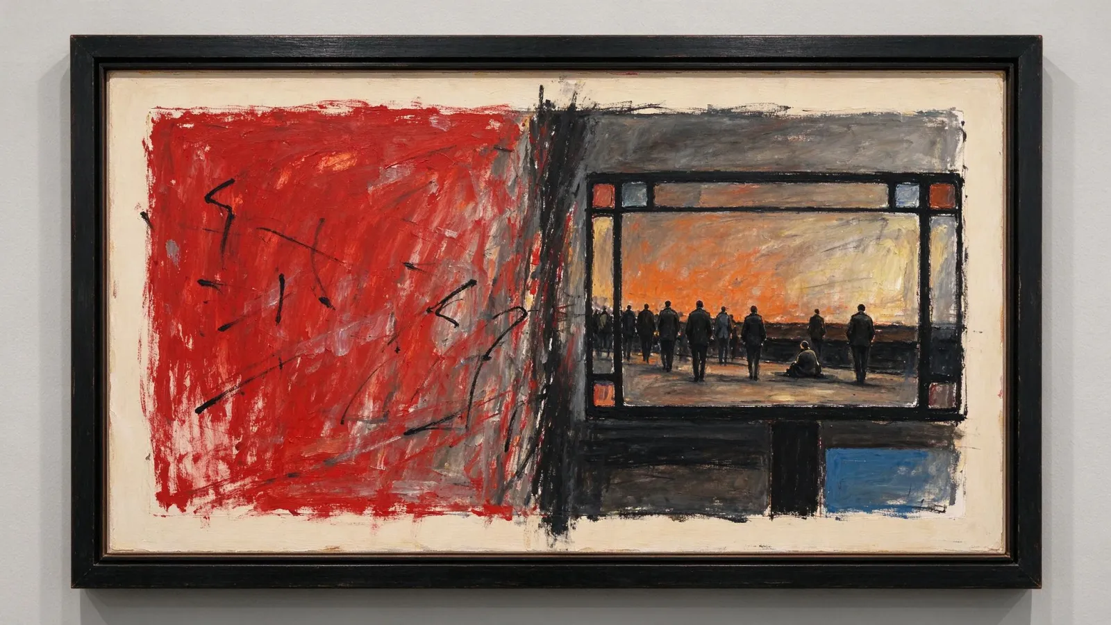 Ảnh minh hoạ Chủ nghĩa Biểu hiện (Expressionism): một tranh Biểu hiện phạm vi công cộng và một khung hình phim Biểu hiện Đức thuộc phạm vi công cộng