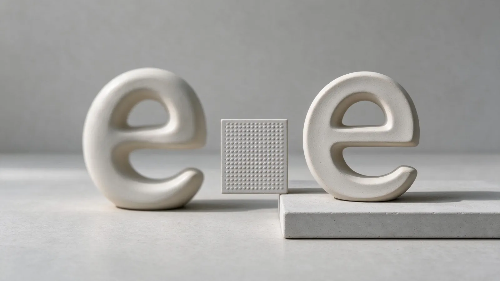 Ảnh minh hoạ Hinting font: chữ 'e' cỡ 11px phóng to thành lưới pixel, bản không hinting bị nhoè và bản có hinting nét rõ