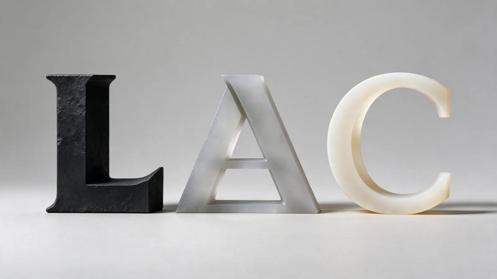 Ảnh minh hoạ Logo chữ cái đầu (lettermark): ba lettermark tự thiết kế từ cùng ba chữ cái với ba cách xử lý (đậm khối, cắt nét, không gian âm)