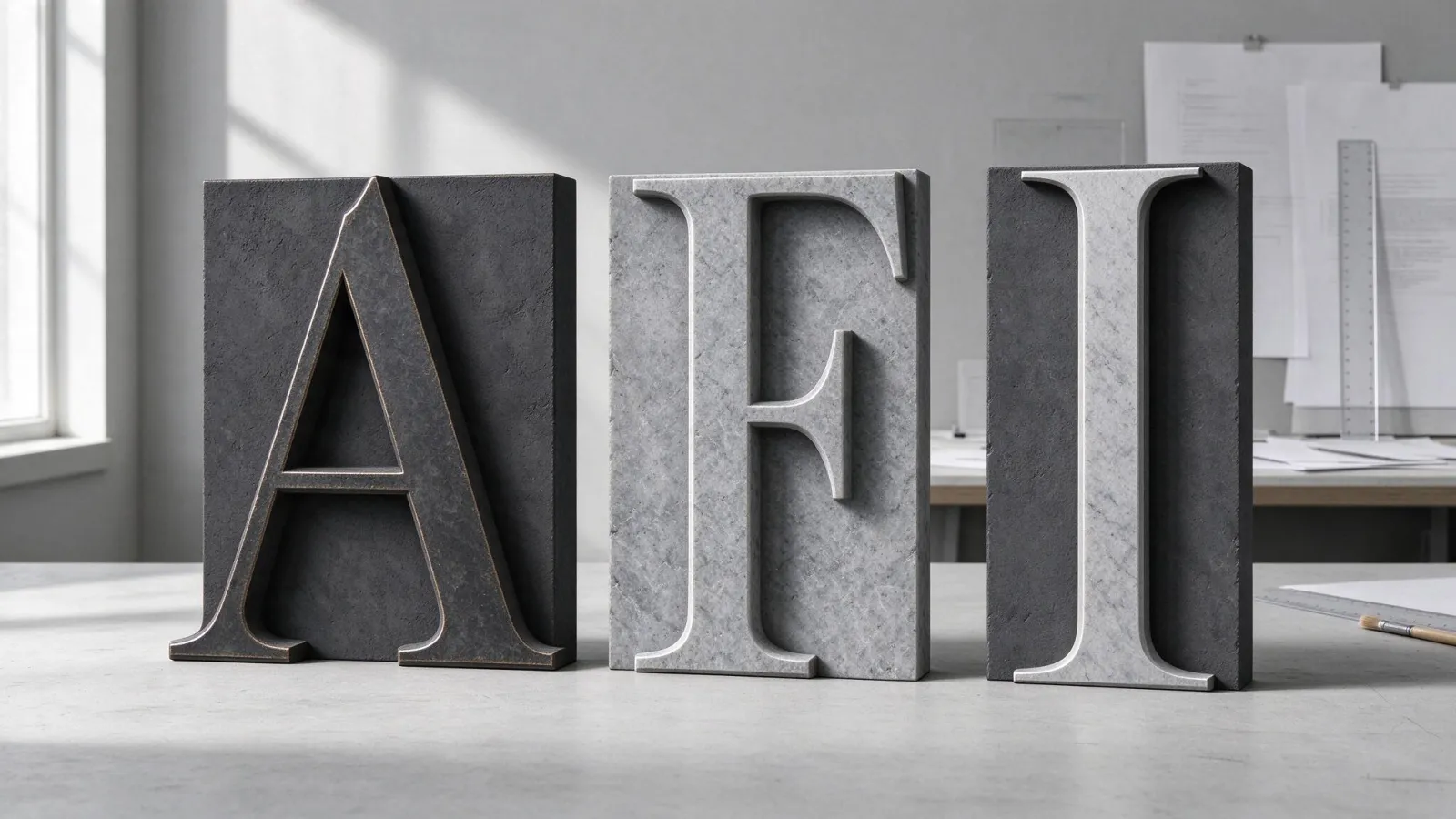 Ảnh minh hoạ Chữ có chân cổ điển (old-style serif): chữ mẫu một font old-style với trục nét nghiêng được vẽ đường chéo, đặt cạnh font transitional và Didone