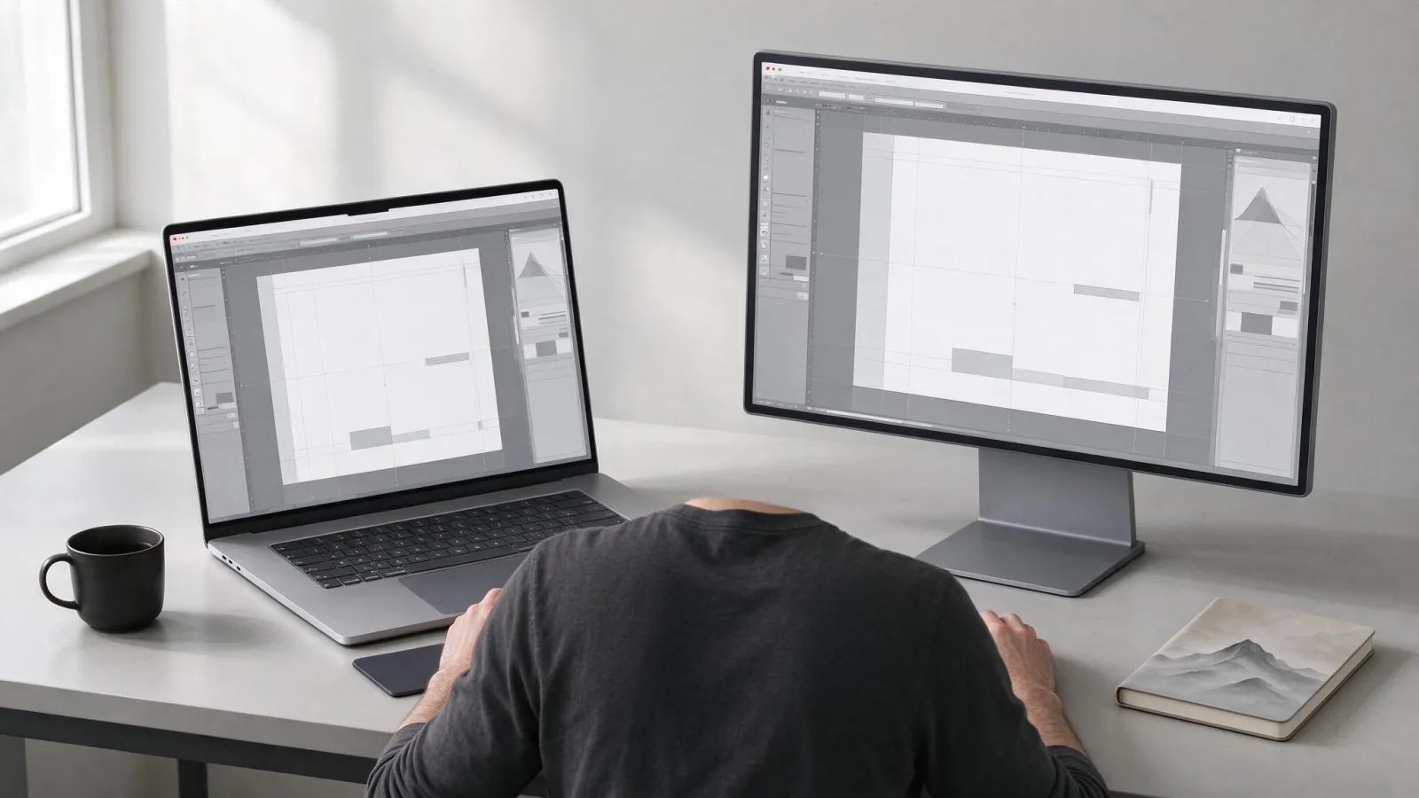 Ảnh minh hoạ Webflow: ảnh chụp giao diện Webflow Designer (từ trang chính thức) với bảng style và navigator